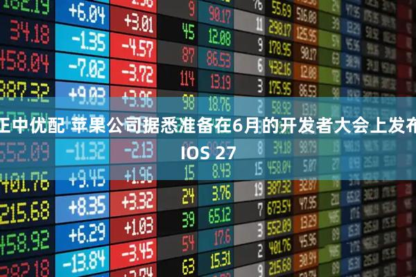 正中优配 苹果公司据悉准备在6月的开发者大会上发布IOS 27